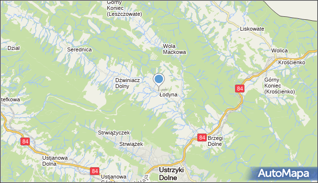 mapa Łodyna, Łodyna na mapie Targeo
